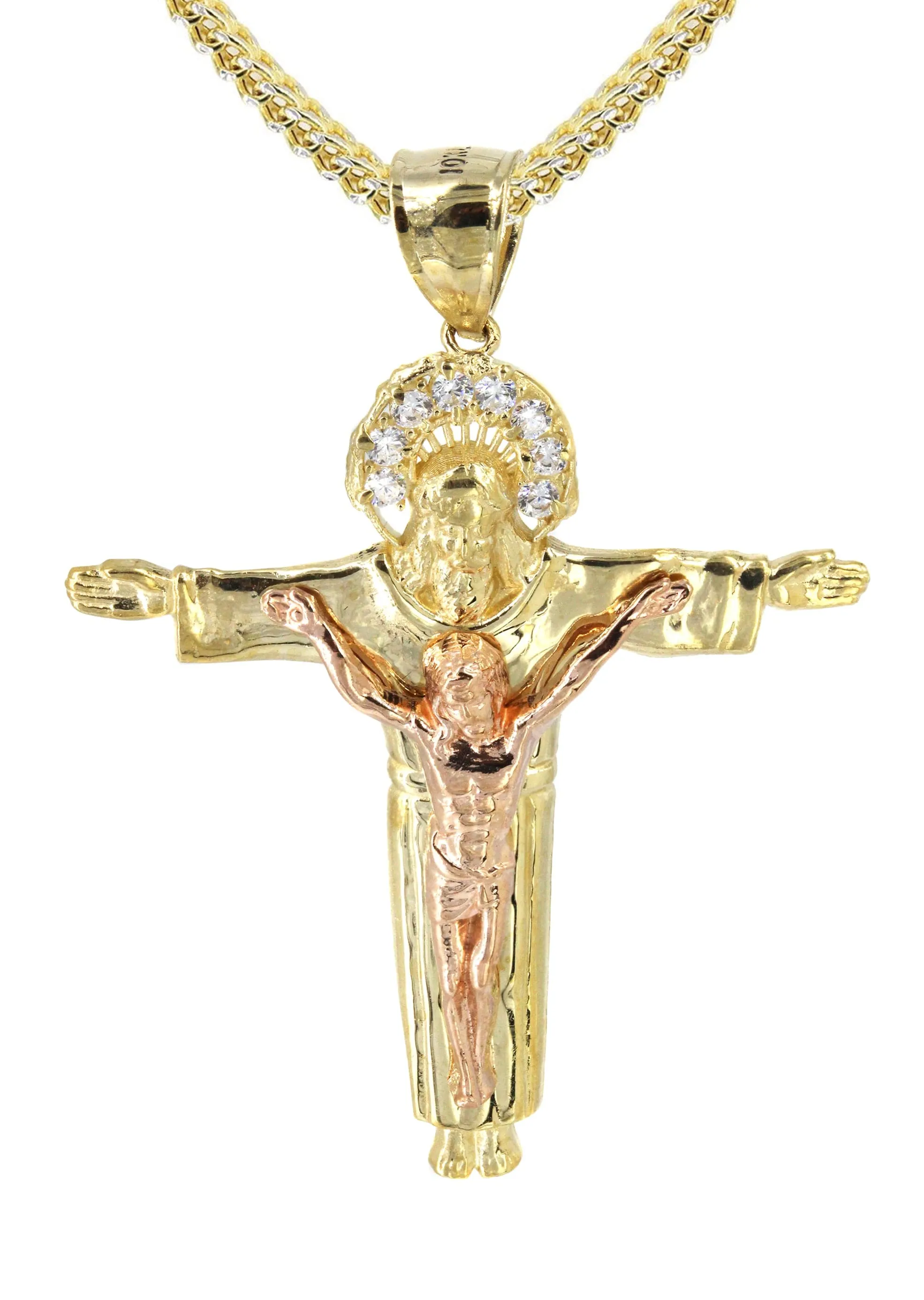 10K Yellow Gold Cross / Crucifix Necklace | Appx. 14.3 Grams