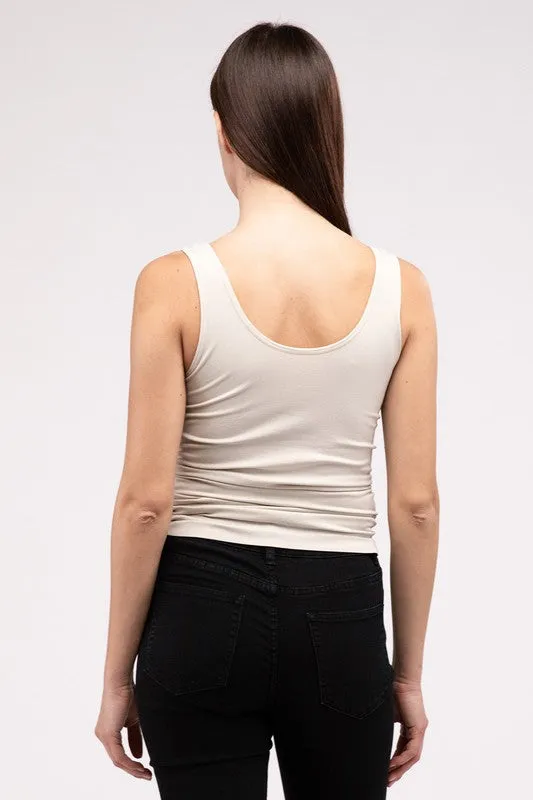 2-Way V-Neck Seamless Tank