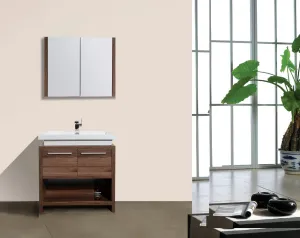 Aquamoon Sparta 31 1/2 Walnut Modern Bathroom Vanity Set