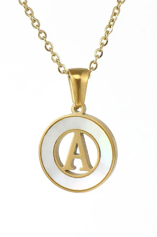 CIRCLE INITIALS PENDANT NECKLACE