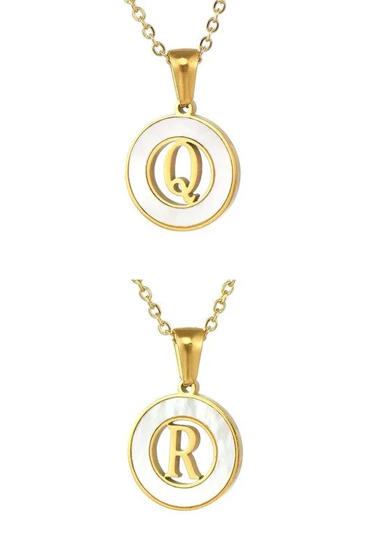 CIRCLE INITIALS PENDANT NECKLACE