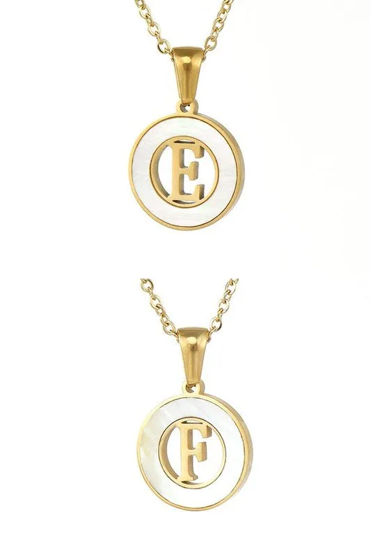 CIRCLE INITIALS PENDANT NECKLACE