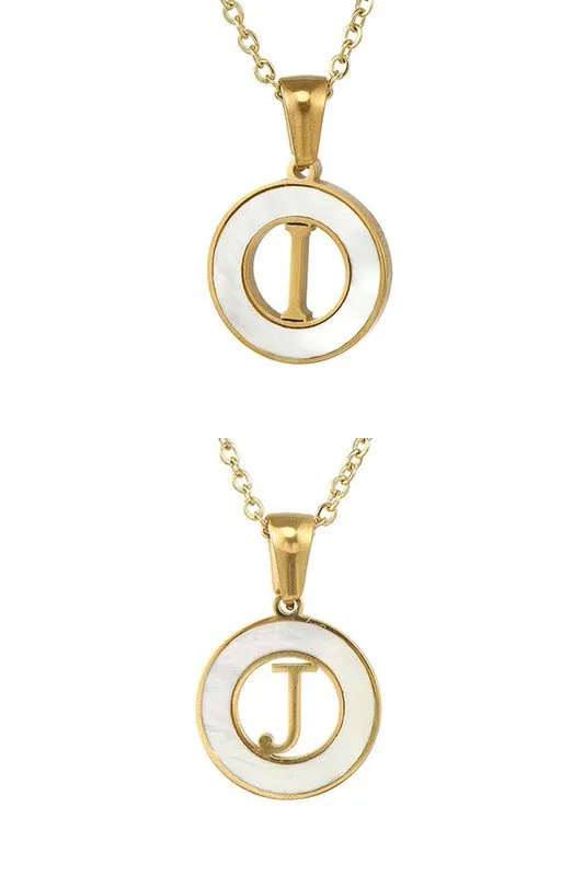 CIRCLE INITIALS PENDANT NECKLACE