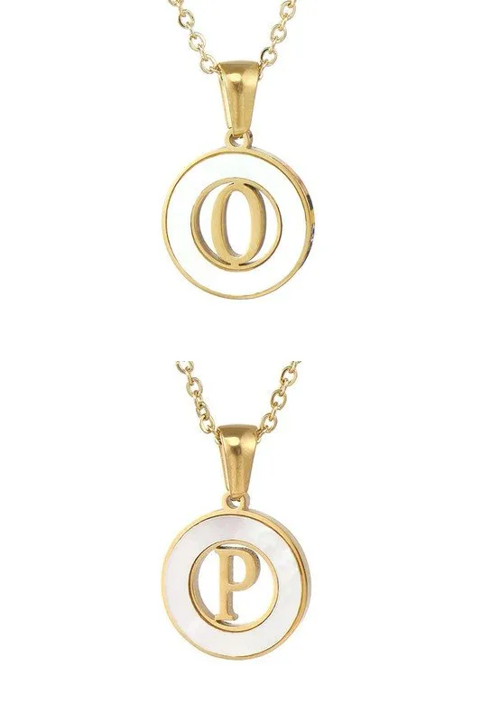 CIRCLE INITIALS PENDANT NECKLACE