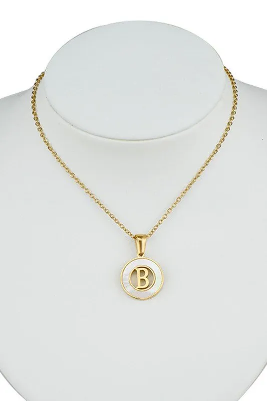 CIRCLE INITIALS PENDANT NECKLACE