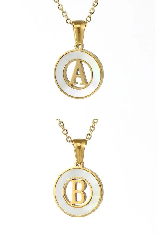 CIRCLE INITIALS PENDANT NECKLACE