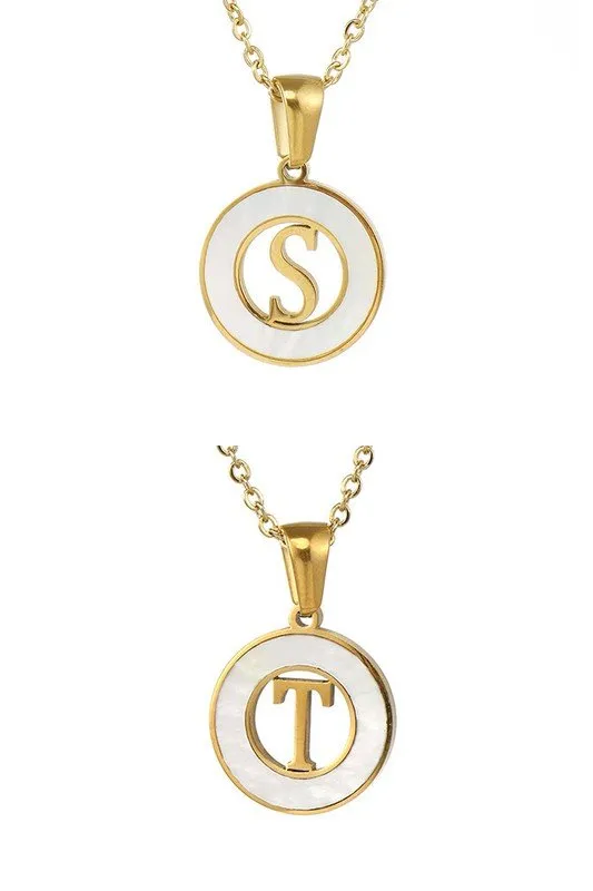 CIRCLE INITIALS PENDANT NECKLACE