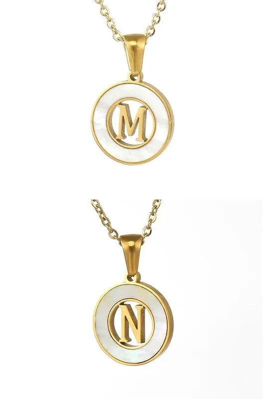 CIRCLE INITIALS PENDANT NECKLACE