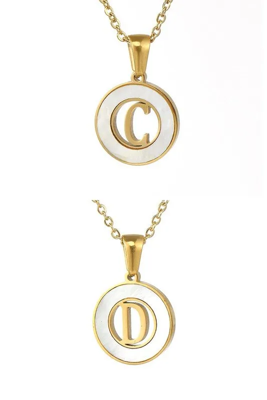 CIRCLE INITIALS PENDANT NECKLACE