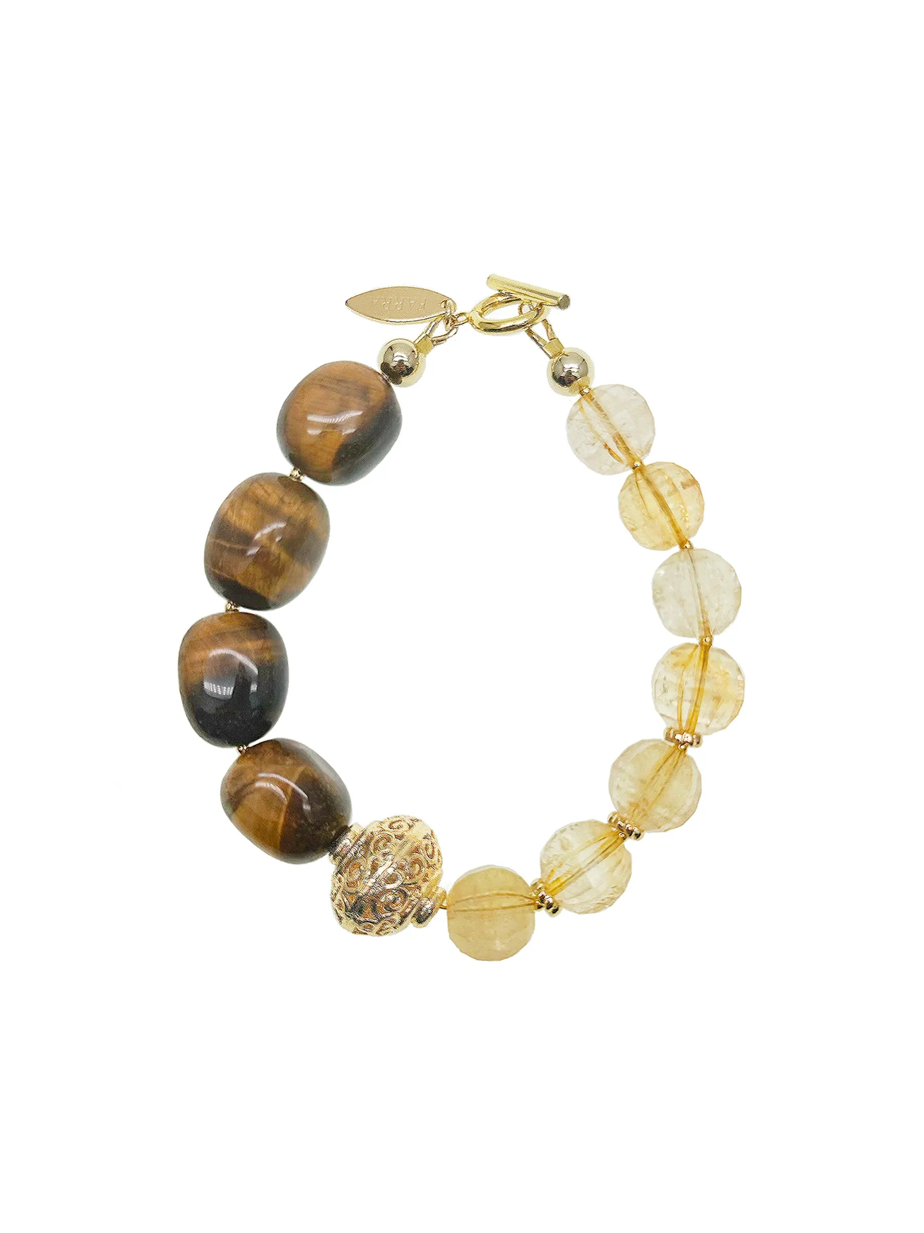 Citrine With Tiger Eye Stones Bracelet JB005