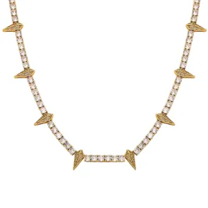 Crystal Spike Tennis Necklace