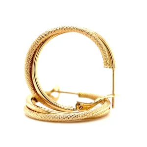 Double Hoop Earrings in 14K Yellow Gold