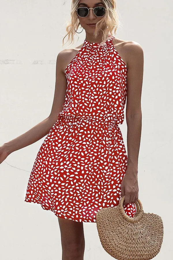 Flower Halter Neck A Modern Style Solid Casual Dress