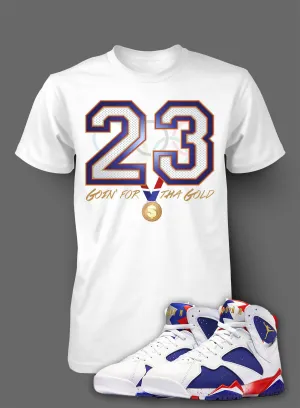 Graphic T Shirt To Match Retro Air Jordan 7 Olympic Shoe