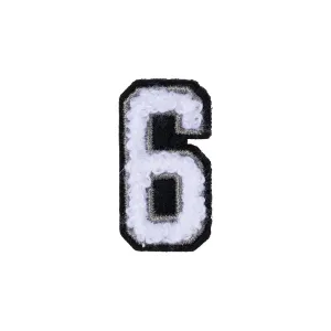 Number 6 Patch - 6 Black/White