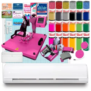 Silhouette Cameo 5 PLUS w/ 8-in-1 Pink Heat Press & Siser HTV